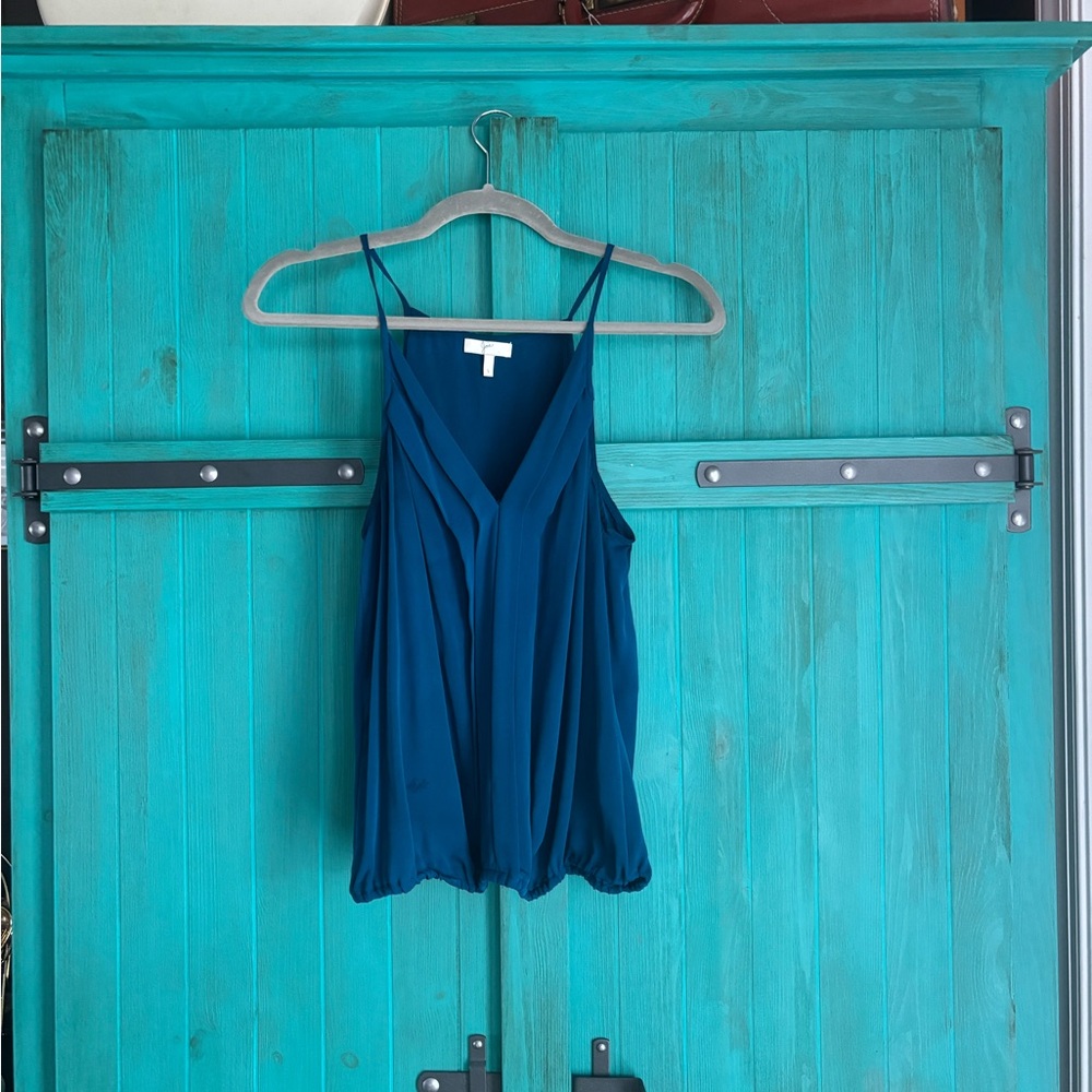 Joie Teal Blue Silk Tank Top
